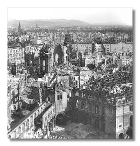 Dresden after the bombing by the Allies in the Second World War